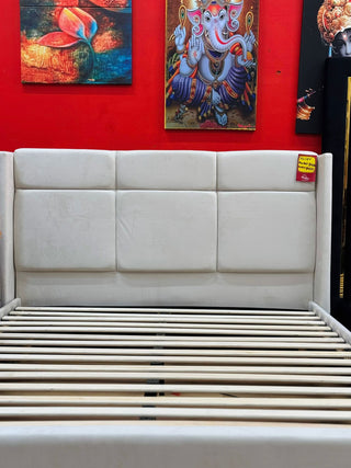 Cream Luxury Velvet Bed Frame in Beige