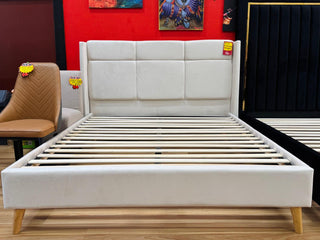 Cream Luxury Velvet Bed Frame in Beige