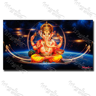 Single Panels Framed Ganesh Canvas Printing Picture Art Home Decor