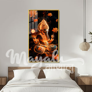 Ganesh Porcelain Wall Art 70X120cm Diamond Effect