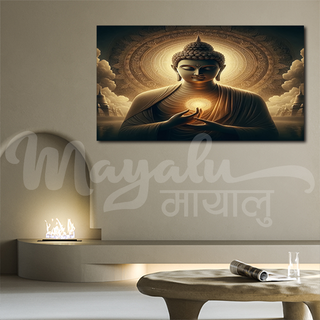 Single Panels Framed Buddha Enlightment Canvas Printing Picture Art Home Decor