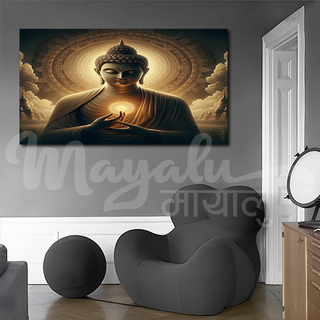 Single Panels Framed Buddha Enlightment Canvas Printing Picture Art Home Decor