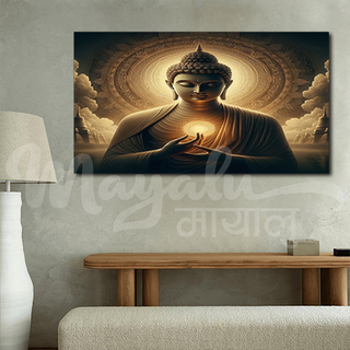 Single Panels Framed Buddha Enlightment Canvas Printing Picture Art Home Decor