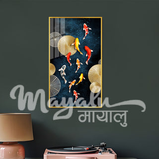 KOI Fish Porcelain Wall Art 70X140cm