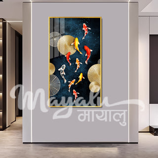 KOI Fish Porcelain Wall Art 70X140cm