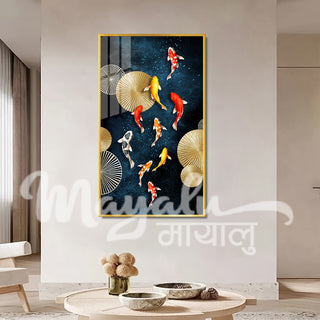 KOI Fish Porcelain Wall Art 70X140cm