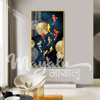 KOI Fish Porcelain Wall Art 70X140cm