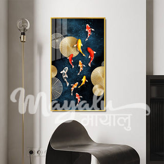 KOI Fish Porcelain Wall Art 70X140cm
