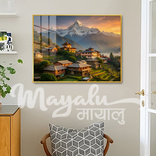 Mayalu Alpine Village View Porcelain Wall Art 70X100cm
