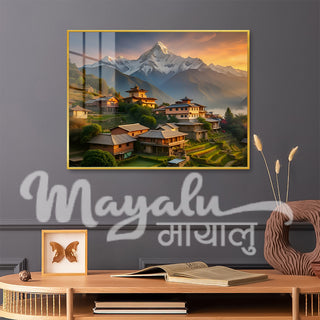 Mayalu Alpine Village View Porcelain Wall Art 70X100cm