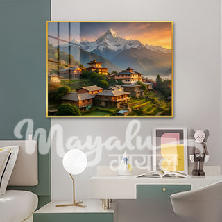Mayalu Alpine Village View Porcelain Wall Art 70X100cm