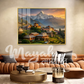 Mayalu Alpine Village View Porcelain Wall Art 70X100cm
