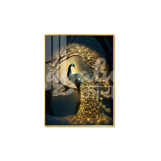 Mayalu Peacock Porcelain Wall Art 75X100 cm Diamond Effect