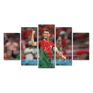 5 Panels Framed Cristiano Ronaldo Canvas Printing Picture Art Home Decor