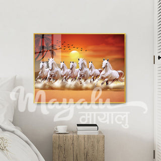 Seven Horse Porcelain Wall Art 75X100cm