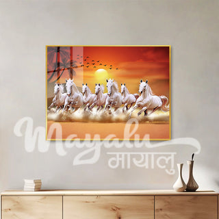 Seven Horse Porcelain Wall Art 75X100cm