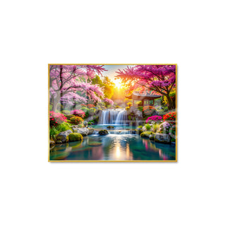 Mayalu Sakura Waterfall Porcelain Wall Art 75X100cm