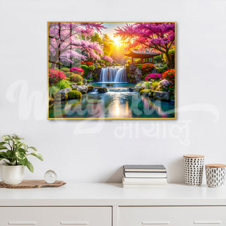 Mayalu Sakura Waterfall Porcelain Wall Art 75X100cm