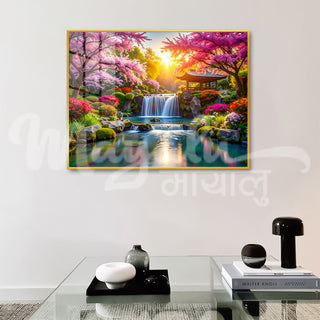 Mayalu Sakura Waterfall Porcelain Wall Art 75X100cm