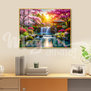 Mayalu Sakura Waterfall Porcelain Wall Art 75X100cm