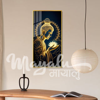 Buddha Porcelain Wall Art 70X140cm Diamond Effect