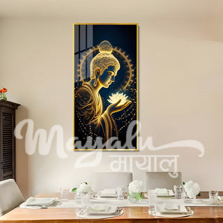 Buddha Porcelain Wall Art 70X140cm Diamond Effect
