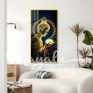 Buddha Porcelain Wall Art 70X140cm Diamond Effect