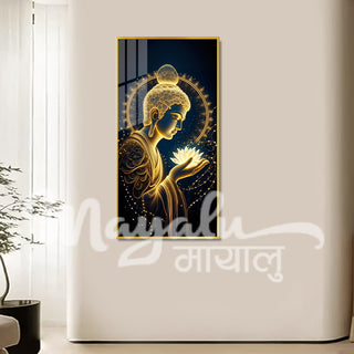 Buddha Porcelain Wall Art 70X140cm Diamond Effect