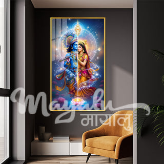 Radha Krishna Half Porcelain Wall Art 70X120cm