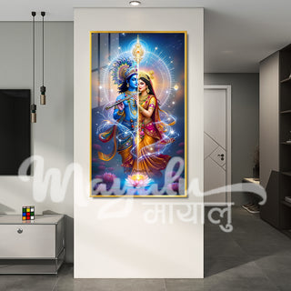 Radha Krishna Half Porcelain Wall Art 70X120cm
