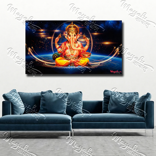 Single Panels Framed Ganesh Canvas Printing Picture Art Home Decor