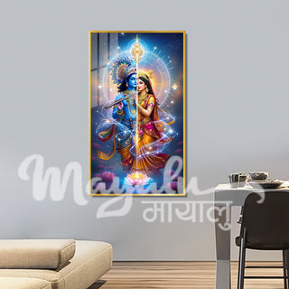 Radha Krishna Half Porcelain Wall Art 70X120cm
