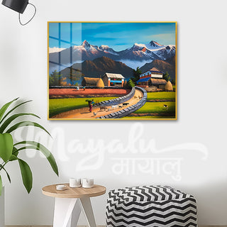 Nepal Village Porcelain Wall Art 75X100cm