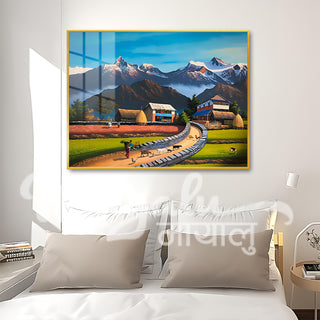 Nepal Village Porcelain Wall Art 75X100cm