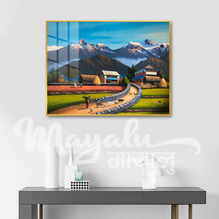 Nepal Village Porcelain Wall Art 75X100cm
