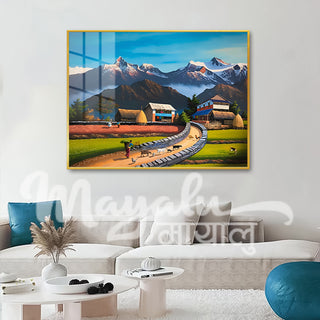 Nepal Village Porcelain Wall Art 75X100cm