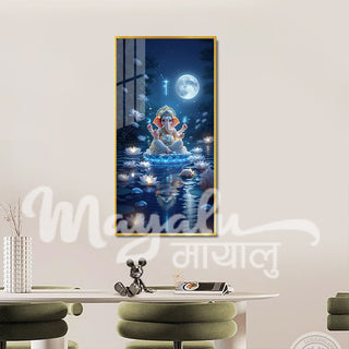 Ganesh Porcelain Wall Art 70X140cm With Diamond Effect