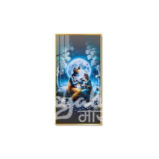 Radha Krishna Porcelain Wall Art 70X140cm Diamond Effect