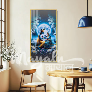Radha Krishna Porcelain Wall Art 70X140cm Diamond Effect
