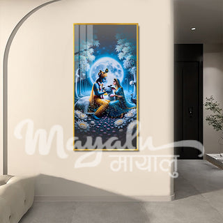 Radha Krishna Porcelain Wall Art 70X140cm Diamond Effect