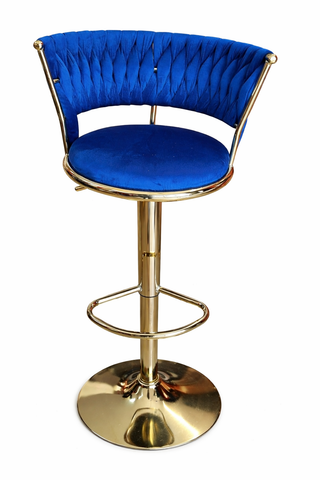 Mayalu Velvet Gold Base Bar Stool