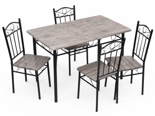 Mayalu 5-Piece Bondi Dining Table Set with 4 Chairs