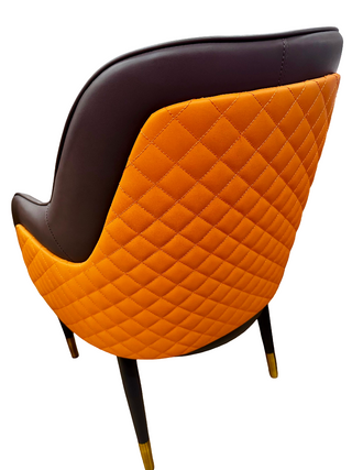 Mayalu Boss PU Leather Dining Chair with Soft Seat & Metal Side Legs