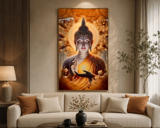 Buddha Porcelain Wall Art 70X120cm Diamond Effect