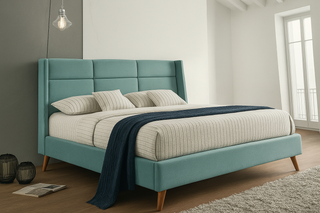 Luxury Velvet Bed Frame in Mint (Queen)