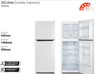 Chiq 202L Top Mount Fridge (CTM202NW3)