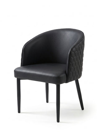 Mayalu Cronulla Faux Leather Armrest Dining Chair | Beige & Black