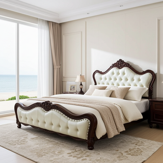 Mayalu Maharani Upholstered Solid Timber Bed Frame