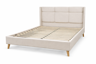 Cream Luxury Velvet Bed Frame in Beige