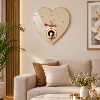 Mayalu Heart-Shaped Decorative Wall Clock